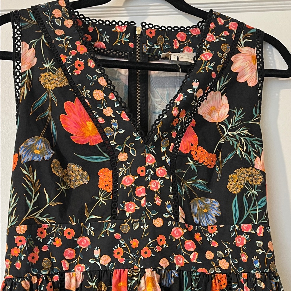 Kate Spade Black Mixed Blossom Fit and Flare Floral Dress - size 8 - Picture 3 of 7